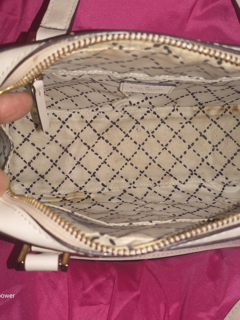 Kate Spade Cream Newbury Lane Medium Loden Saffiano Leather Satchel - Picture 9 of 11